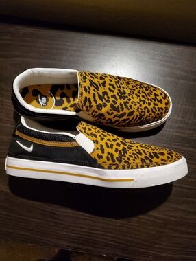 Nike Leopard Court Legacy Slip On Shoes